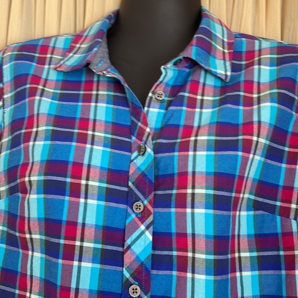 Talbots Small Petite Blouse Plaid Button Down 💗
